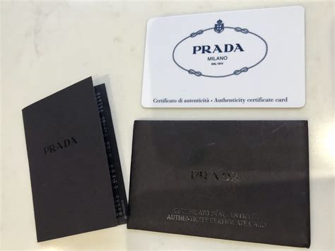 authenticity certificate card prada